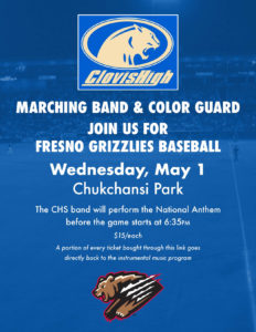 Clovis High Grizzlies Baseball Game Flyer